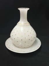 ANTIQUE CHARLES X MILKY OPALINE CARAFE AND PLATE SET 19TH CENTURY...