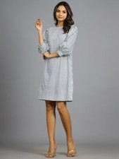 Robe Mini Grise Femme Boho