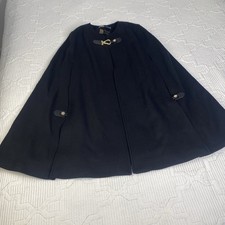 Zara Manteco Wool Blend Cape Coat Women's XL Black Rare Blogger Favorite Toggle