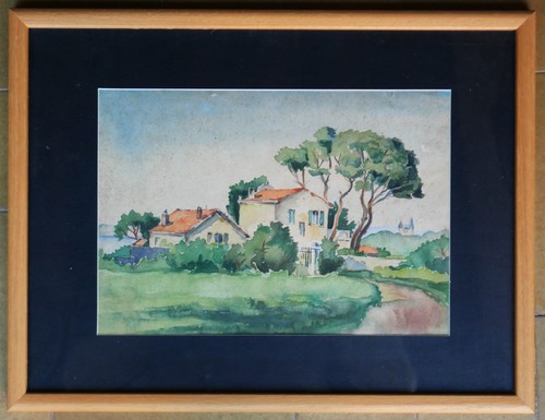 Tableau aquarelle ancienne la - aquarelle,