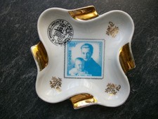 MONACO / RARE LIMOGES ASHTRAY / PRINCE ALBERT BIRTH STAMP / MARCH 14, 1958/
