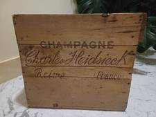 old wooden wine case CHAMPAGNE CHARLES HEIDSIECK 1919 25 bottles VINTAGE
