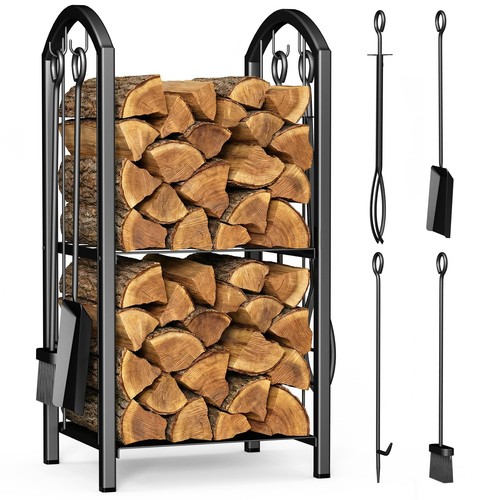 Porte bûches cheminée - porte,