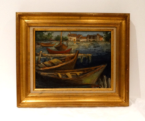 Huile sur toile couteau - toile, au