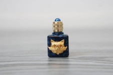 3.6 cm high, empty perfume miniature, golden cat, empty perfume bottle