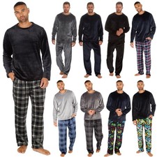 Mens Soft Fleece Pyjamas Polished Premium Quality Long Lounge Set Nightwear