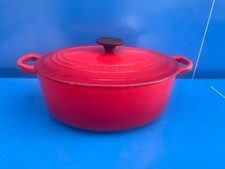 Le Creuset Grande Cocotte EN Fonte OVALE Vintage ROUGE ø 27 CM BE