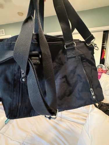 Kipling navy zip satchel tote - navy,