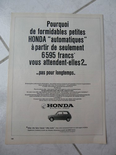 Publicité honda 600 1969 - honda, n-600