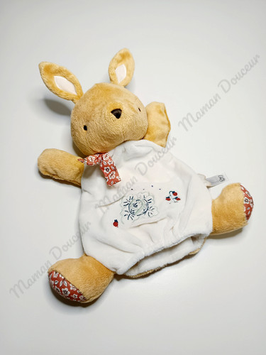 Doudou plat marionnette lapin - plat/marionnette,