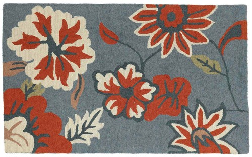 Tapis laine fleur 90x150 - tapis,