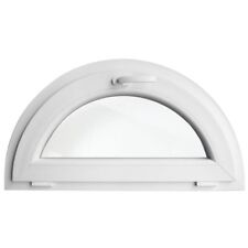 Fenêtre demi cercle à soufflet PVC Blanc demi lune 90 x 45 cm