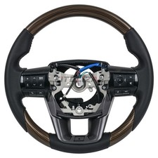 Wood Steering Wheel For Toyota Hilux LC Pickup Fortuner LC70 Leather With Keys