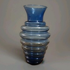 Vase Art Déco verre Bleu Cobalt 
