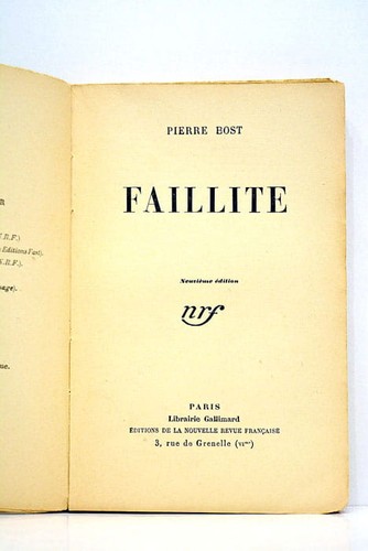 Faillite paris 1928 - paris,