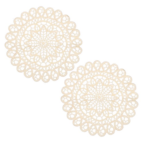 2pcs napperons ronds - 2pcs, dentelle