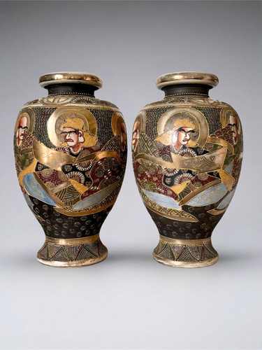 Paire vases japonais - paire,