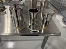 Sampling Systems Stainless Steel Tri-Clamp Containers w/ Lids – Set of 3 – 316L