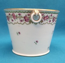 XVIII° SEAU BOUTEILLE PORCELAINE POLYCHROME DE PARIS DÉCOR FLORAL MARQUE ROUGE