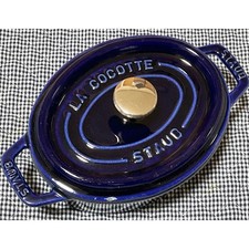 STAUB Pico Cocotte Oval 15cm 5.9inch Grand Bleu Cast Iron Enamel Pot Very Good