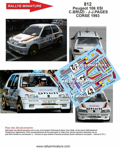 Decals ref 0812 peugeot - 1/43,