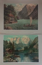 Paire de chromolithographies