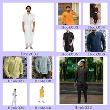 Hommes Kurta Seulement Couleur Indien Haut Solide Vêtement Coton
