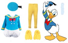 X-D4-1 Kids Donald Duck Boys Girls Disney Party Book Week Cartoon Costume