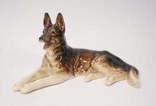 Vintage Porcelain Figurine German Shepherd Dog Reclining Mod. 2205 Adis Opsa