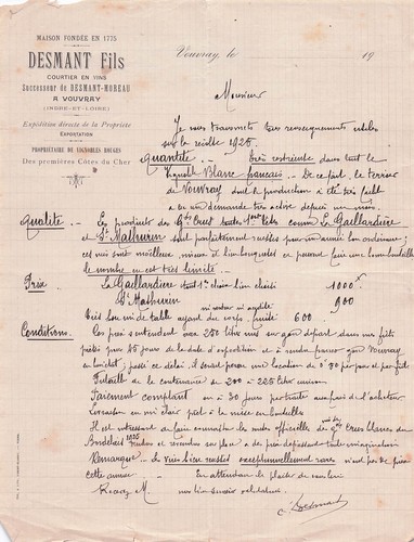 Vouvray commissionnaire - 37,