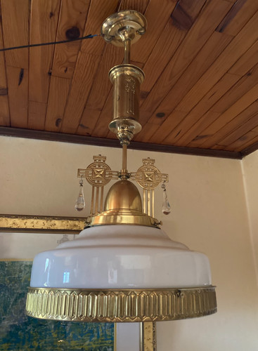Lustre suspension opaline - ,