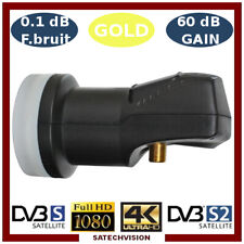 LNB Single Tête Universelle 0,1 dB Gain 60 dB Full HD 3D Ultra HD 4K Gold