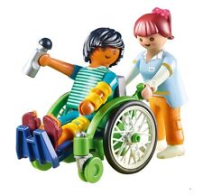 Playmobil Figurine Lot Patient en Fauteuil roulant + Infermière & Accessoires