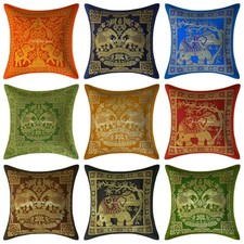Housse d'oreiller décorative maison brocart indien coussins en soie...