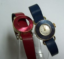 Vintage Blue Metallic TIMEX 60's Windup Watch - Second Band Red