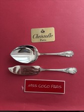 SERVICE GLACE RIZ CHRISTOFLE FRANCE MARLY MÉTAL ARGENTE RARE BEL ÉTAT 25CM/28CM;