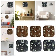 Horloge murale lumineuse 30cm horloges de nuit en bois décoratives pour