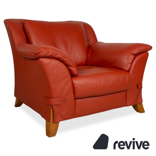 Natuzzi fauteuil cuir rouge - en,