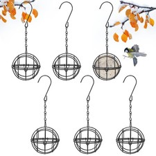 Lot de 6 supports de boules de burin en métal à suspendre - Mangeoire pour oi...