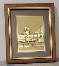 Tableau Cadre Doré Pêcheur