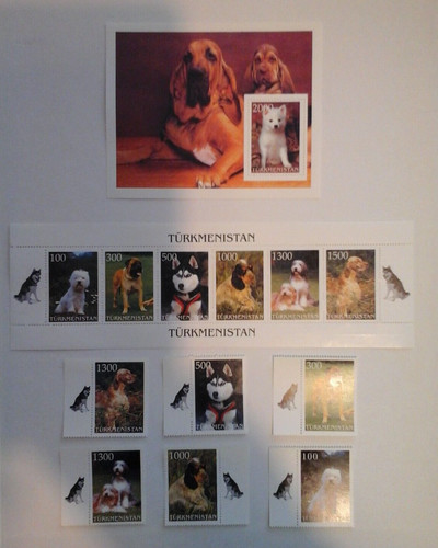 Lot timbres chiens chiots - de,