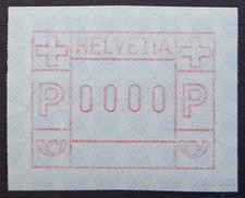 Suisse neuf, vignette, timbre de distributeur, valeur faciale zéro, 0, N**