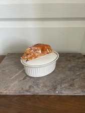 Ancien Pot Terrine Pâté Sanglier Cochon Céramique Vintage France 1970 Fait Main