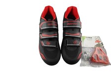 Gavin Velo Road Bike Cycling Shoe Black/Red (Women's 9.5/Mens 8, EU 42 w/ Cleats