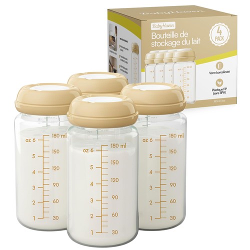 Lot biberons verre 180 - 4,