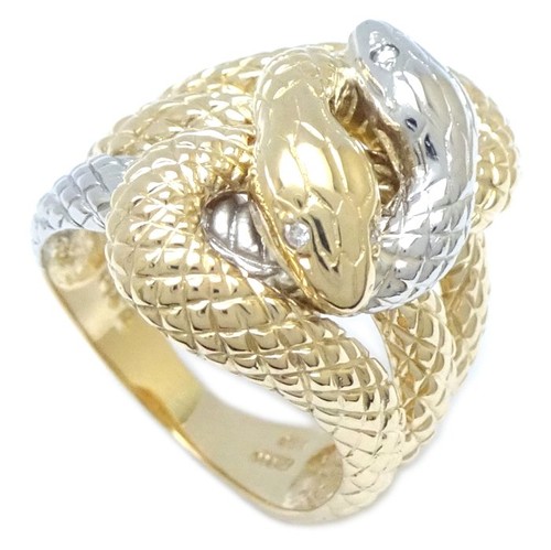 Bague serpent jaune 18 - bague, or