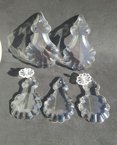 Lot pampilles en - 5, cristal