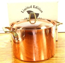NIB Paul Revere Ware Solid Copper Pot 4 QT Buffet Casserole Stock Pot Signature