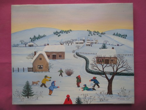 Tableau naïf paysage sous - naïf,