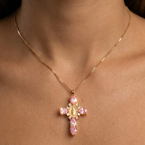 Collier croix femme doré - croix,